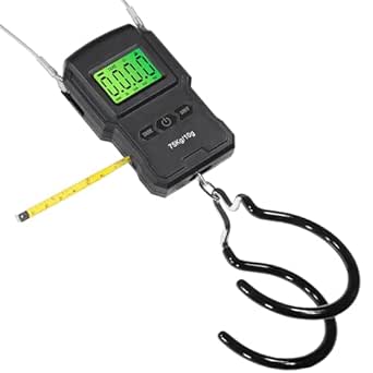 CyclingDeal Backlit LCD Display Digital Bike Scale - Electronic Balance with Double Hanging Hook Measures in kg, lbs, jin, oz - More Stable & Accurate - Max. Load Capacity 165lbs with Measuring Tape