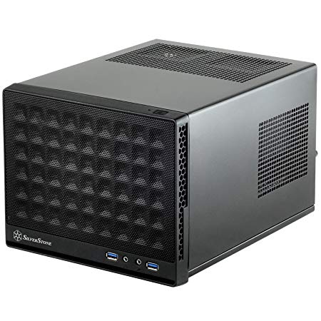Silverstone Technology Ultra Compact Mini-ITX Computer Case with Mesh Front Panel in Black SG13B