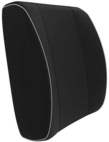 Vremi Premium Memory Foam Lumbar Support Pillow - Chair Cushion for Lower Back Pain - Best Office Home Gaming Computer Desk and Car Chair with Adjustable Dual Straps for Work or Travel - Black