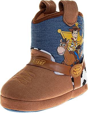 Disney Boys’ Toy Story Slippers – Buzz and Woody Fuzzy Slippers (Toddler/Kid)