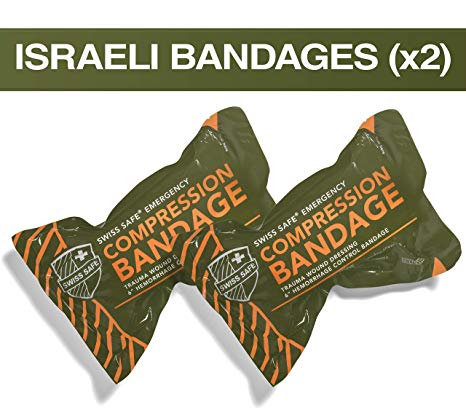 Israeli 6" Compression Bandage [STERILE]: Authentic Compact Design for Emergency Wound Dressing, First Aid and Trauma Kit (2-Pack)