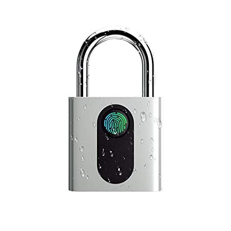 Fingerprint Padlock - Smart Keyless Biometric Lock for Gym, Locker, Outdoor Door, Backpack, Luggage Suitcase, Bike, Office, IP66 Waterproof, USB Charging