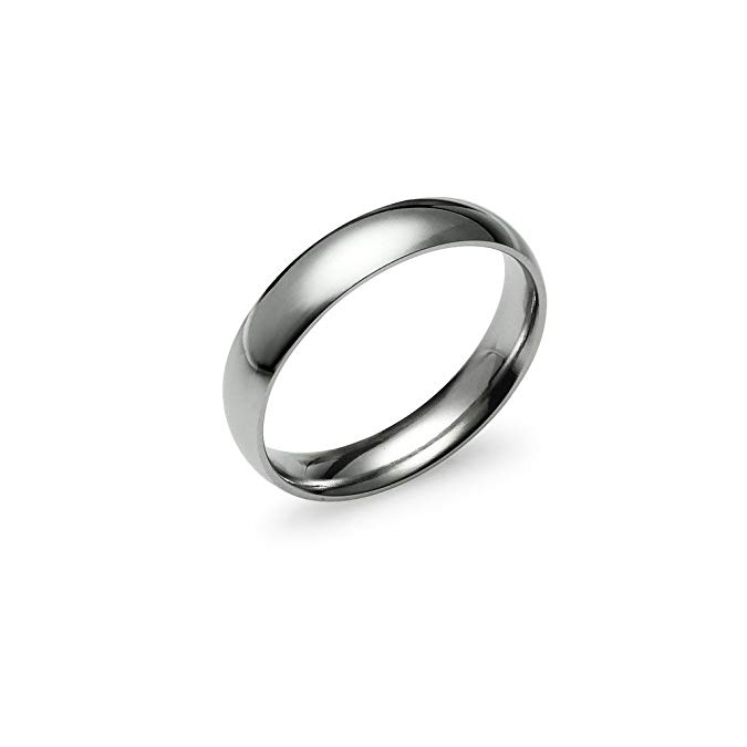 Silverline Jewelry High Polish 4mm Plain Comfort Fit Wedding Band Ring Stainless Steel Many Sizes Available