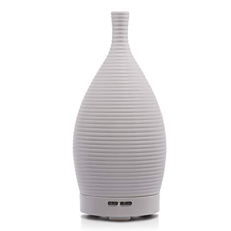 Bbymie Ceramic Aromatherapy Diffuser/Ultrasonic Essential Oil Diffuser Purifier Air Humidifier(White) Home Fragrance Diffuser and Air Humidifier-Lights can be Turned on or Off