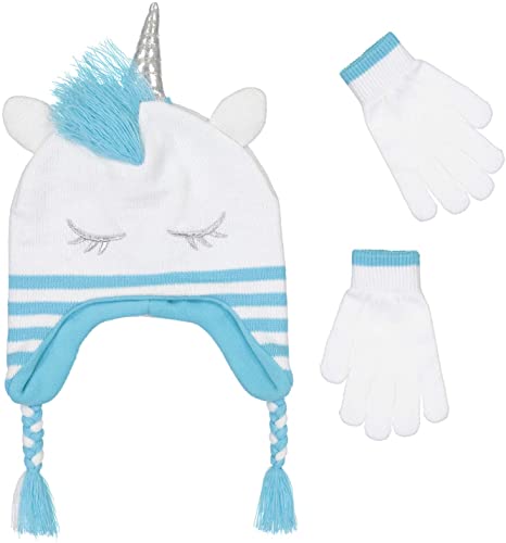 Girls Knitted Animal Beanie Winter Hat and Glove Set [4015]