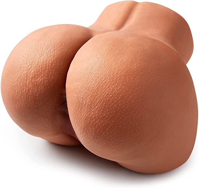 Brown Pocket Pussy for Men Masturbation, Man Sex Toys Male Masturbator Realistic Sex Doll with Strong Suction 3D Lifelike Vagina and Anal Channel, Goyha Soft Butt Toy Hands Free Pussy Ass Masturbator