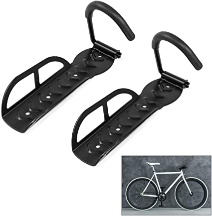 QWORK 2 Pack Wall Mount Hook Bike Hanger, Bicycle Storage Rack with Screws for Garage, Store