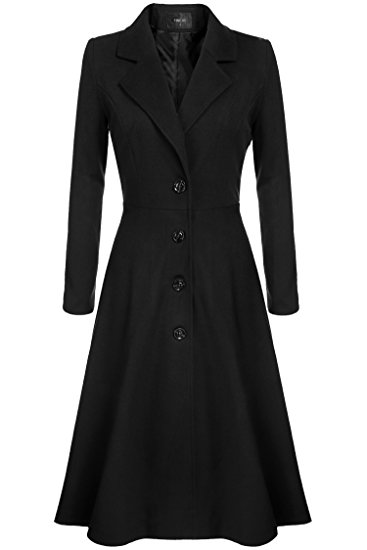 Kize Women Single Breasted Overcoat Long Trench Coat Outerwear plus size