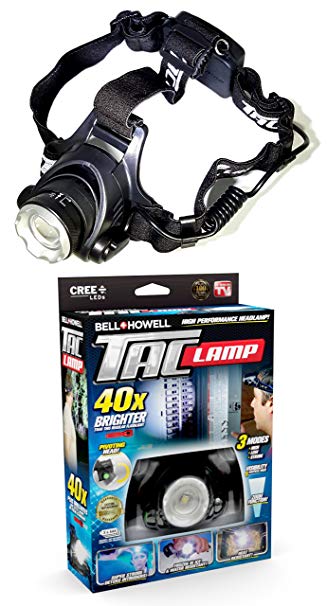 Bell   Howell Taclight Headlamp, Hands-Free Flashlight As Seen On TV (40x Brighter)