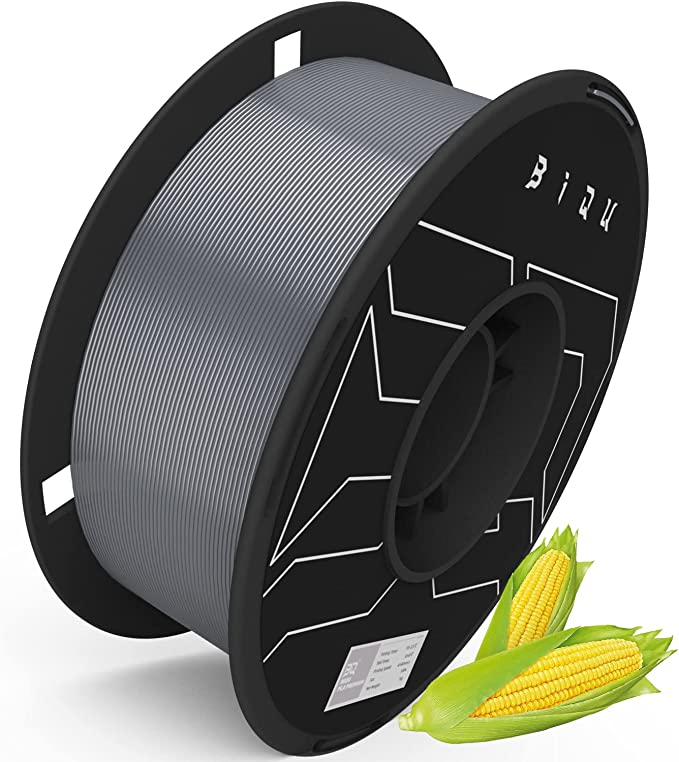 BIQU 3D Printer Filament, 1kg Spool (2.2lbs) PLA Filament 1.75mm, Dimensional Accuracy  /- 0.03mm, Non-Tangling Non-Clogging Non-Stringing Tough PLA 3D Printer Filament, Fit Most FDM Printer, Silver