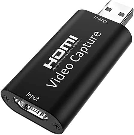 Audio Video Capture Card HDMI to USB 1080P 30FPS USB2.0 Record via DSLR Action Cam Camcorder for High Definition Acquisition, Live Streaming, Teaching Recording