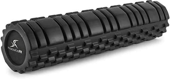Prosource Sports Medicine Foam Roller 24" x 6" with Grid for Deep-Tissue Massage and Trigger-Point Muscle Therapy Options