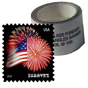 USPS Forever Stamps, Star-Spangled Banner, Roll of 100 (Fireworks)