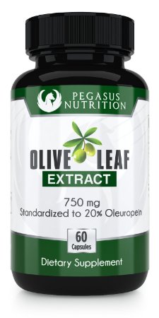 Olive Leaf Extract - 20% Oleuropein 750mg - 60 Capsules - 100% Money Back Guarantee