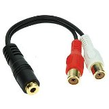 Manhattan 6 inches Stereo Splitter-35mm Jack to 2-RCA Jacks Audio Adapter