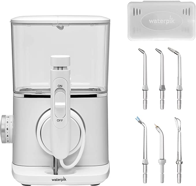 Waterpik Water Flosser Evolution Electric Countertop Dental Oral Irrigator with 6 Tips, WF-07