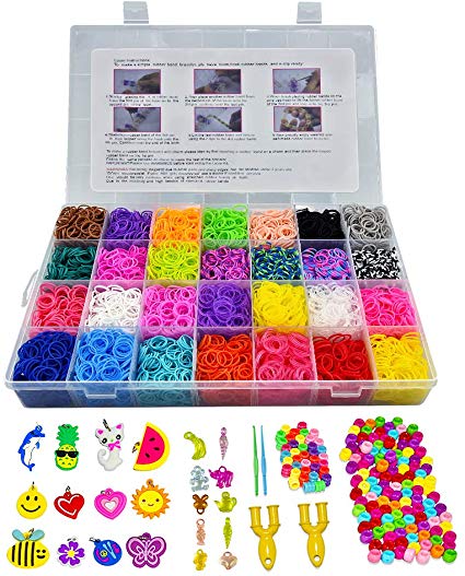 Teaisiy Rainbow Rubber Bands Refill Loom Set for Kids - Best Gifts