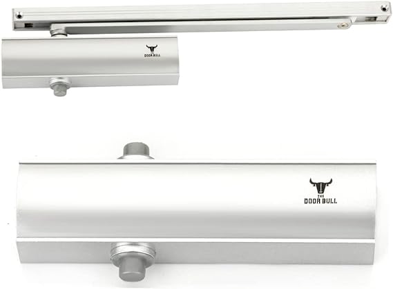 Automatic Adjustable Closers, Sexy and Solid Hydraulic Auto Door-Closer, Residential/Commercial Grade, Easy Installation with Life Size Fitting Template (Heavy Duty with Hold Open, Silver)