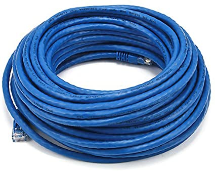 Monoprice 50-Feet 24AWG Cat5e 350MHz UTP Bare Copper Ethernet Network Cable, Blue (100143)