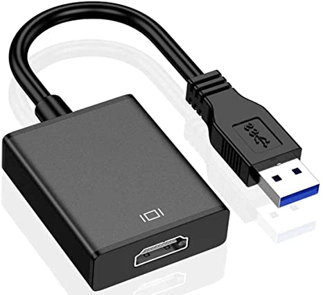 USB to HDMI Adapter USB 3.0/2.0 to HDMI for Multiple Monitors 1080P Compatible with Windows XP/7/8/10(Black)