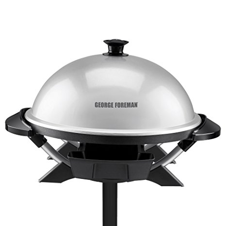 George Foreman GFO200S Indoor/Outdoor Electric Grill, Silver