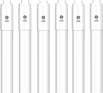 (pack of 6) GE 21344 LED Tube 48 inch Type A Plug and Play T8 Fluorescent Replacement 13 watts 3500K Neutral White LED lamp, 2000 Lumens