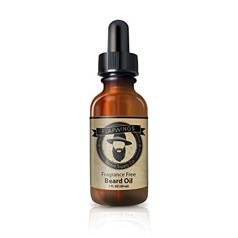 Flapwings All Natural Unscented Premium Beard Oil and Conditioner Balm For Men Jojoba Oil - Beard Moisturizer and Softener, Mustache, Face and Skin - Great for Grooming Beard Care Growth Kit - No Itch