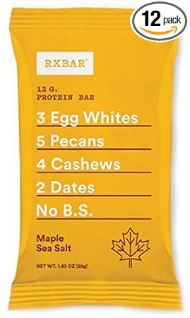 RXBAR Whole Food Protein Bar, Maple Sea Salt, 1.83 Ounce (Pack of 12)
