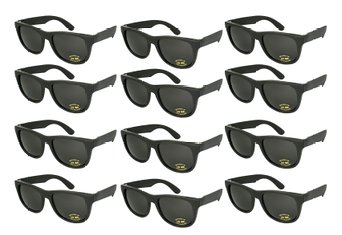 Edge I-Wear 12 Pack Neon Horn Rimed Sunglasses 100% UV Protection (Made in Taiwan)