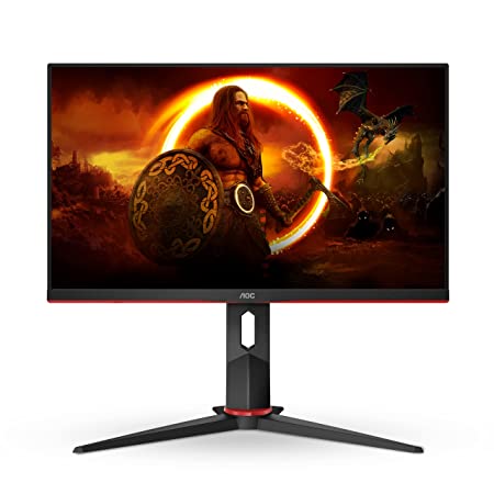 AOC 24G2U/BK 23.8 inch FHD IPS Display Gaming Monitor with 144Hz Refresh Rate, 1 MS Response Time, Built-in Speakers, AMD FreeSync, Height and Tilt Adjustment, Black