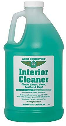 Interior Cleaner, Carpet Cleaner, Seat Cleaner, Fabric Cleaner, Cleans Carpets, Seats, Leather, Upholstery and Vinyl, Aircraft Quality for your Car Boat RV Meets Boeing and Airbus Specs 64oz