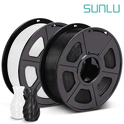 SUNLU PETG 3D Printer Filament, Dimensional Accuracy  /- 0.02 mm, 2kg, 1.75 mm, Black White