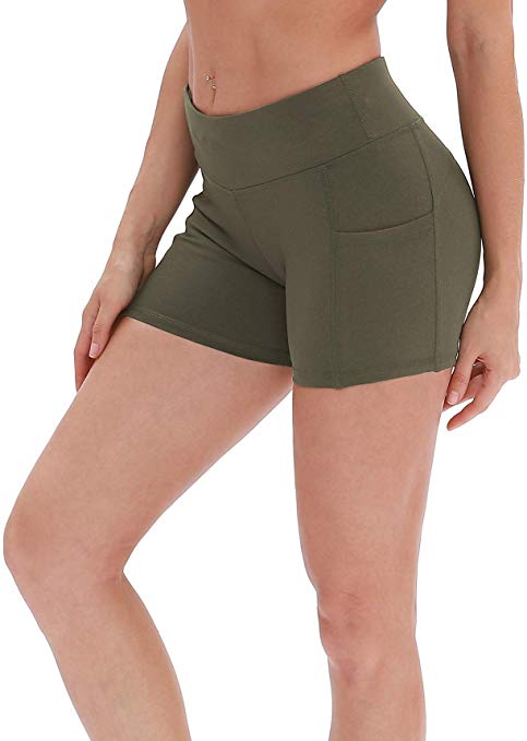 icyzone Workout Running Shorts for Women - Yoga Exercise Athletic Shorts Capris