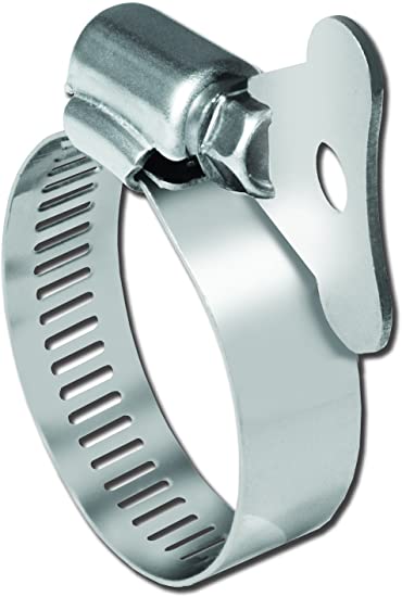 Pro Tie 33101-20 SAE Size 12 Range 5/8" To 1-1/4" Ss Turn Key All Stainless Hose Clamp, 20 Pack,