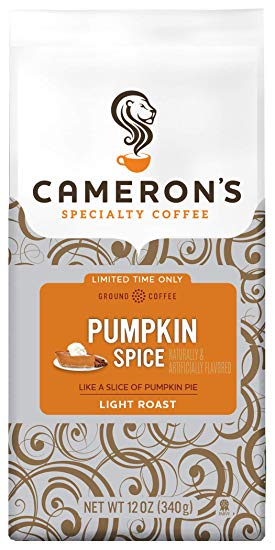 Cameron's Coffee Holiday Roasted Ground Coffee Bag, Flavored, Pumpkin Spice, 12 Ounce
