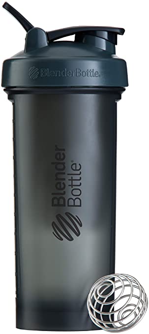 BlenderBottle Pro45 Extra Large Shaker Bottle, Grey/Black, 45-Ounce