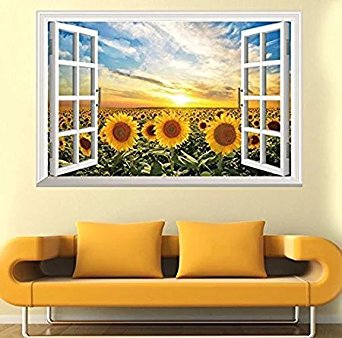 False window sun sunflower Household background Can remove stickers