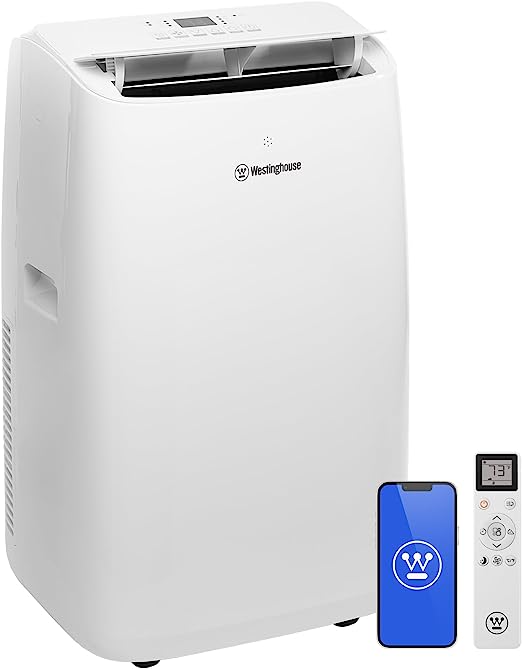 Westinghouse 14,000 BTU Air Conditioner Portable For Rooms Up To 700 Square Feet, with Heat Mode, Home Dehumidifier, Smart Wi-Fi Enabled, 3-Speed Fan, Programmable Timer, Remote Control, Window Kit