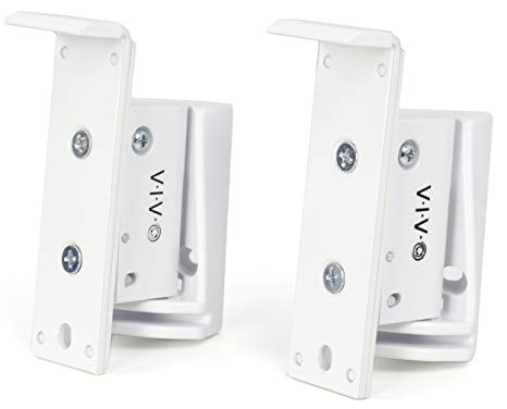 VIVO White Dual Wall Speaker Mount Designed for SONOS Play 1 Brackets | Adjustable Mounting for 2 Play:1 Audio Speakers (MOUNT-PLAY1W)