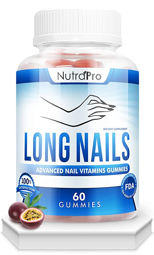 Nail Vitamins for Stronger Nails - Nail Growth Treatment and Strengthener Supplement Gummies – Grow Nails Fast And Strong for Better Nails. With Biotin And Collagen.