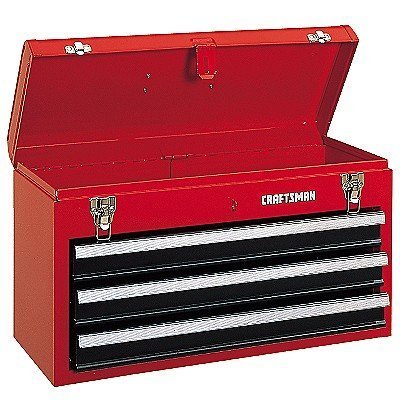 Craftsman 3-Drawer Metal Portable Chest Toolbox Red