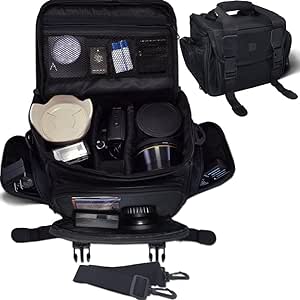 Extra Large Camera Bag Fully Padded Gadget Case with Dual Buckles for Sony,Nikon, Canon, Olympus, Pentax, Panasonic, Samsung & Many More SLR Cameras & Camcorders