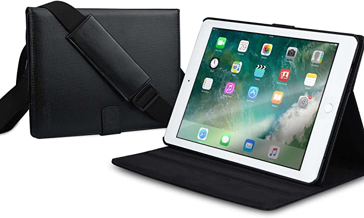 Cooper Magic Carry II Pro Case for iPad 6, iPad 5, iPad Air 2, iPad Air 1 | Protective Tablet Folio | Carrying Case, Business School Travel (Black)