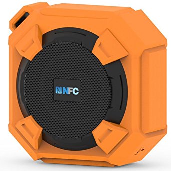 Amuoc Bluetooth Speakers, Portable IP65 Waterproof Outdoor/Shower Bluetooth Speaker Rugged Hi-Def Bass Sound with 10Hr Playtime Orange