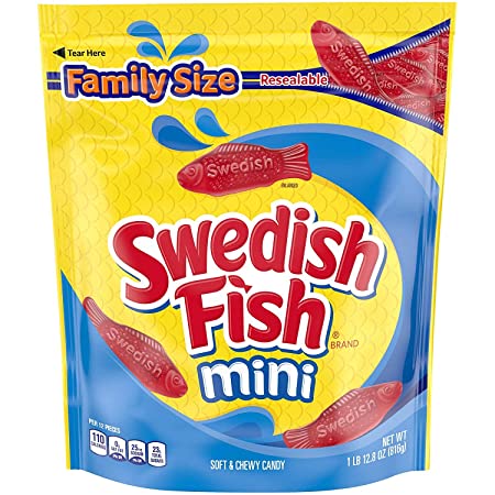 SWEDISH FISH Mini Soft & Chewy Candy, Christmas Candy, Family Size, 1.8 lb Bag