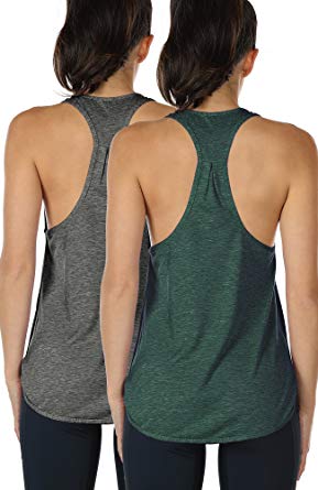 icyzone Workout Tank Tops Women - Athletic Yoga Tops, Racerback Running Tank Top