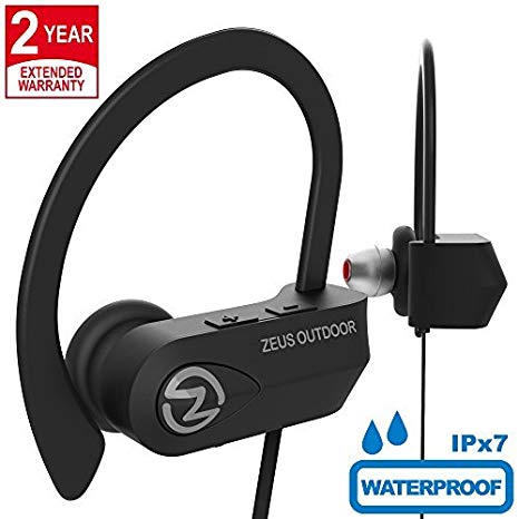 Wireless Bluetooth Headphones Zeus IMPROVED 2018 - Best Wireless Earbuds w/ Mic Noise Cancelling - Workout Headphones - Running Headphones - Sport Headphones - IPX7 Waterproof Headphones for Women Men