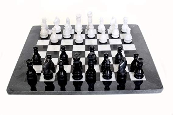 RADICALn Handmade Black and White Marble Full Chess Game Original Marble Chess Set