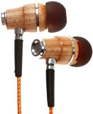 Symphonized NRG Premium Genuine Wood In-ear Noise-isolating Headphones with Mic Orange Stripe
