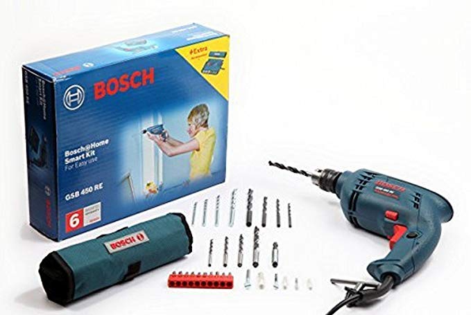 Bosch GSB 450-Watt Plastic Impact Drill Set (Blue, 100-Pieces)